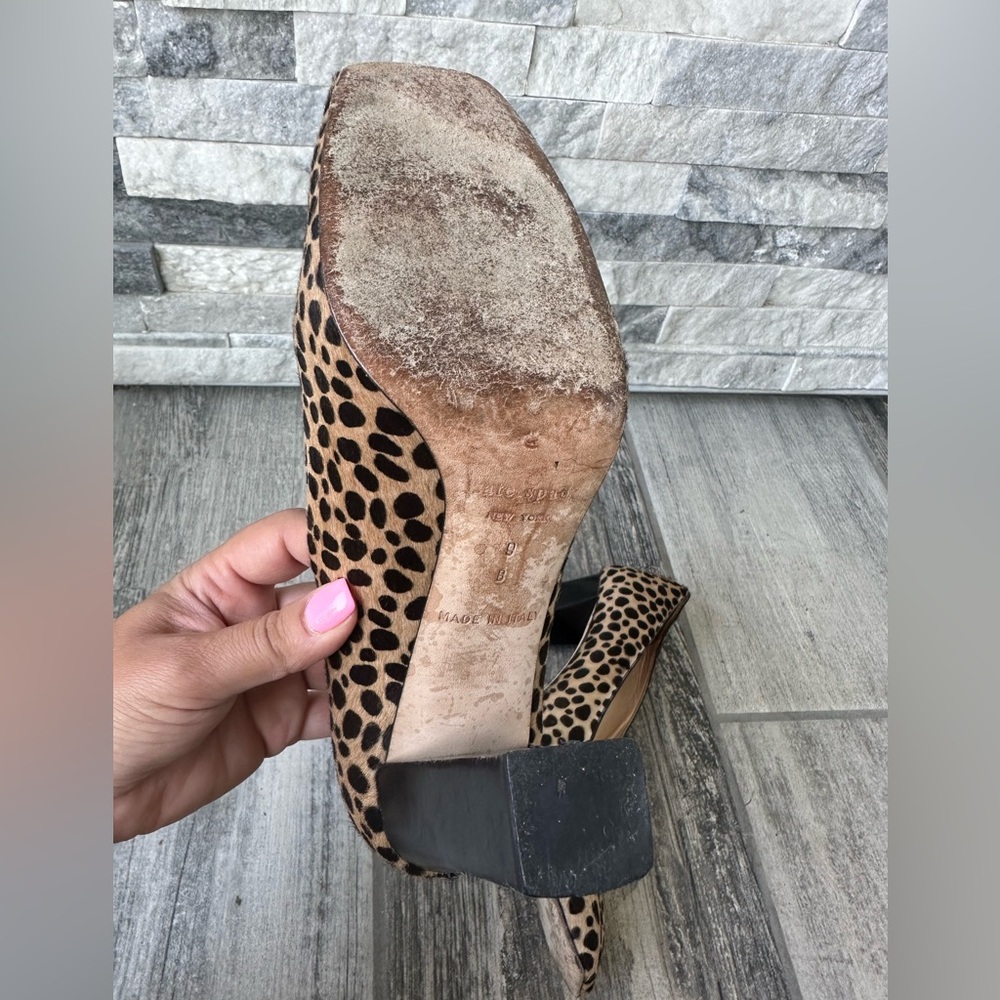 Kate Spade Leopard Print (Calf Hair) Block  Fall Heels Made in Italy  Size 9B - Picture 10 of 10